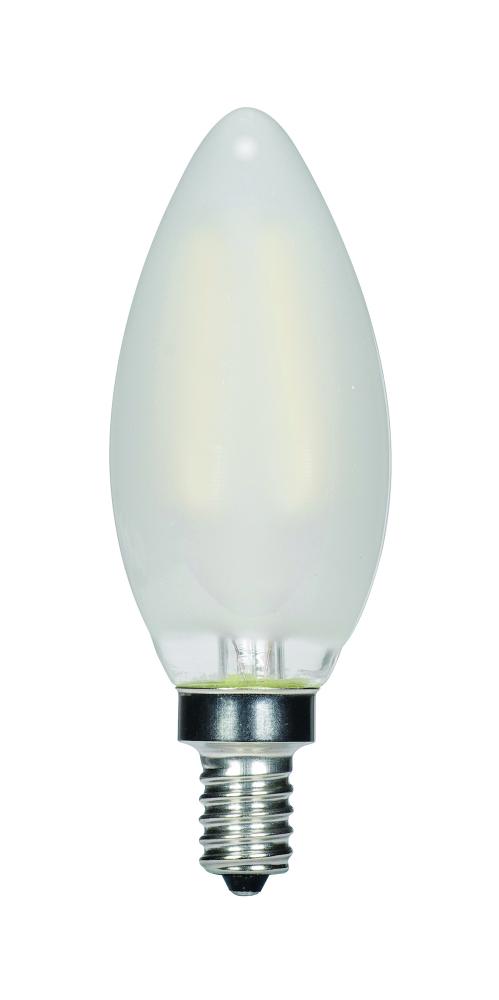 4.5 Watt C11 LED; Frosted; Candelabra base; 2700K; 360 Lumens; 120 Volt