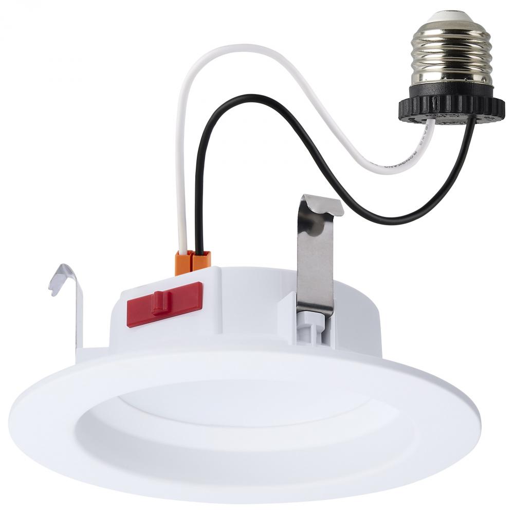 6 Watt LED Downlight Retrofit; 4 Inch; CCT Selectable; Round; White Finish