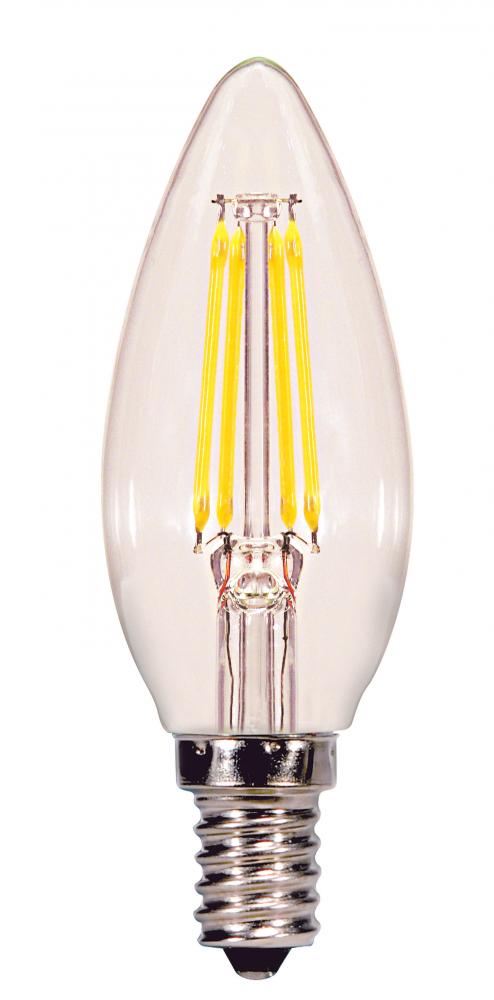 4.5 Watt B11 LED; Clear; Candelabra base; 2700K; 350 Lumens; 120 Volt; 2-Card