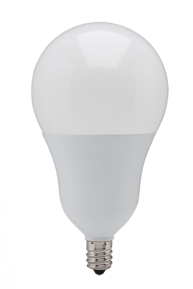 9.8 Watt; A19 LED; 5000K; Candelabra base; 220 deg. Beam Angle; 120 Volt