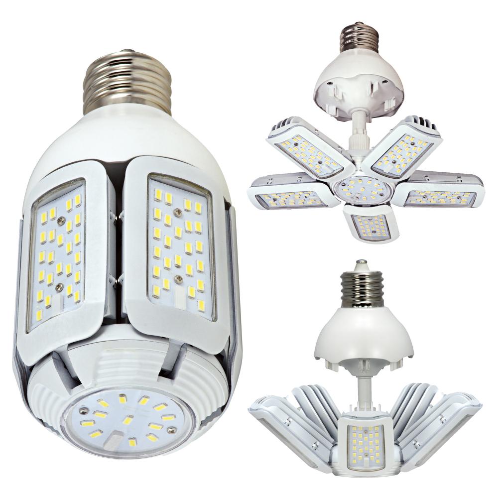 60 Watt LED HID Replacement; 5000K; Mogul extended base; Adjustable beam angle; 100-277 Volt