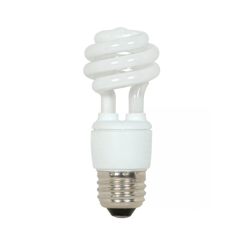 9 Watt; Mini Spiral Compact Fluorescent; 5000K; 82 CRI; Medium base; 120 Volt