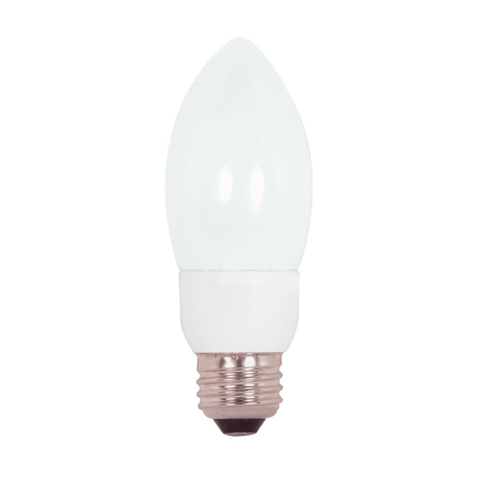 7 Watt; B11 Compact Fluorescent; 2700K; 82 CRI; Medium base; 120 Volt