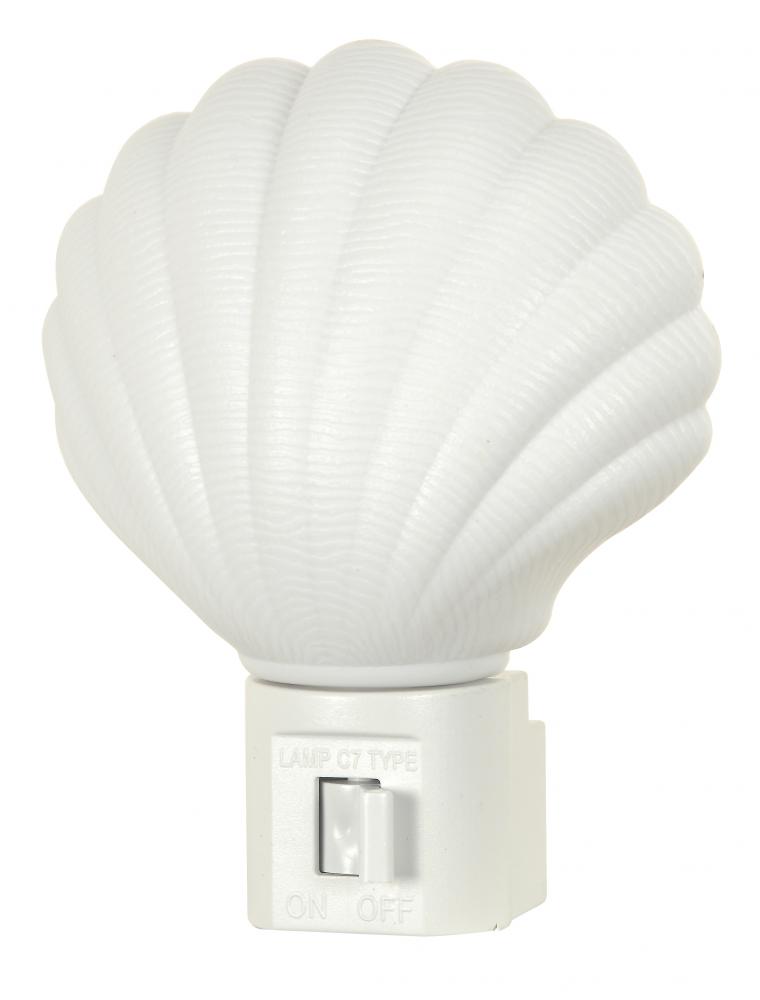 C7 Incandescent, Manual Night Light, White Shell Shape