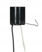 Satco Products Inc. 80/2162 - Snap-In Socket; Bracket Extends 3/4" From End Of Socket; 9" AWM B/W Leads 105C; 1-1/2"