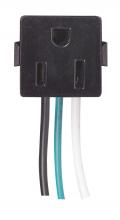 Satco Products Inc. 80/2351 - Snap In Receptacle; Black Finish; 6 Inch Leads; Ring Terminal