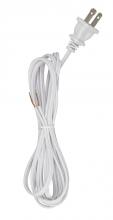 Satco Products Inc. 90/1523 - 8 Foot 18/2 SPT-1 105C Cord Set; White Finish; 36" Hank; 200 Carton; Molded Polarized Plug;