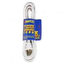 Satco Products Inc. 93/198 - 15 Foot Extension Cord; White Finish; 16/2 SPT-2; Indoor Only; 13A-125V-1625W Rating