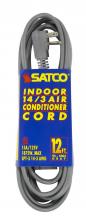 Satco Products Inc. 93/5003 - 12 Foot Gray Heavy Duty Air Conditioner/Appliance Cord; 14/3 Ga. SPT-3 Gray Cord With Sleeve;
