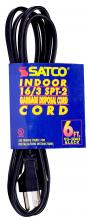 Satco Products Inc. 93/5043 - 6 Foot, 3 Wire Heavy Duty Replacement Garbage Disposal Cord; 16-3 SPT-2 Black; Indoor Use Only;