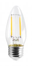 Satco Products Inc. S11374 - 4.3 Watt C11 LED; Clear; Medium base; 3000K; 350 Lumens; 120 Volt