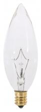 Satco Products Inc. S3282 - 25 Watt BA9 1/2 Incandescent; Clear; 1500 Average rated hours; 212 Lumens; Candelabra base; 120 Volt