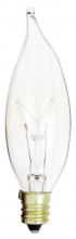 Satco Products Inc. S3773 - 15 Watt CA8 Incandescent; Clear; 1500 Average rated hours; 100 Lumens; Candelabra base; 120 Volt;