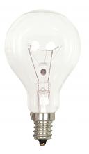 Satco Products Inc. S4160 - 40 Watt A15 Incandescent; Clear; Appliance Lamp; 1000 Average rated hours; 420 Lumens; Candelabra