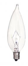Satco Products Inc. S4465 - 25 Watt CA9 1/2 Incandescent; Clear; 2500 Average rated hours; 212 Lumens; Candelabra base; 120 Volt
