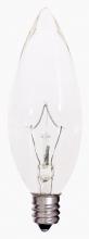 Satco Products Inc. S4995 - 25 Watt BA9 1/2 Incandescent; Clear; 2500 Average rated hours; 212 Lumens; Candelabra base; 120 Volt