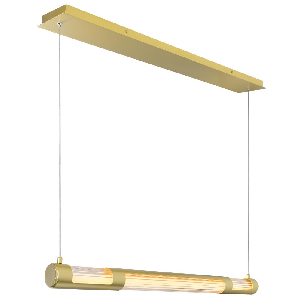 Neva 36 in LED Integrated Satin Gold Chandelier