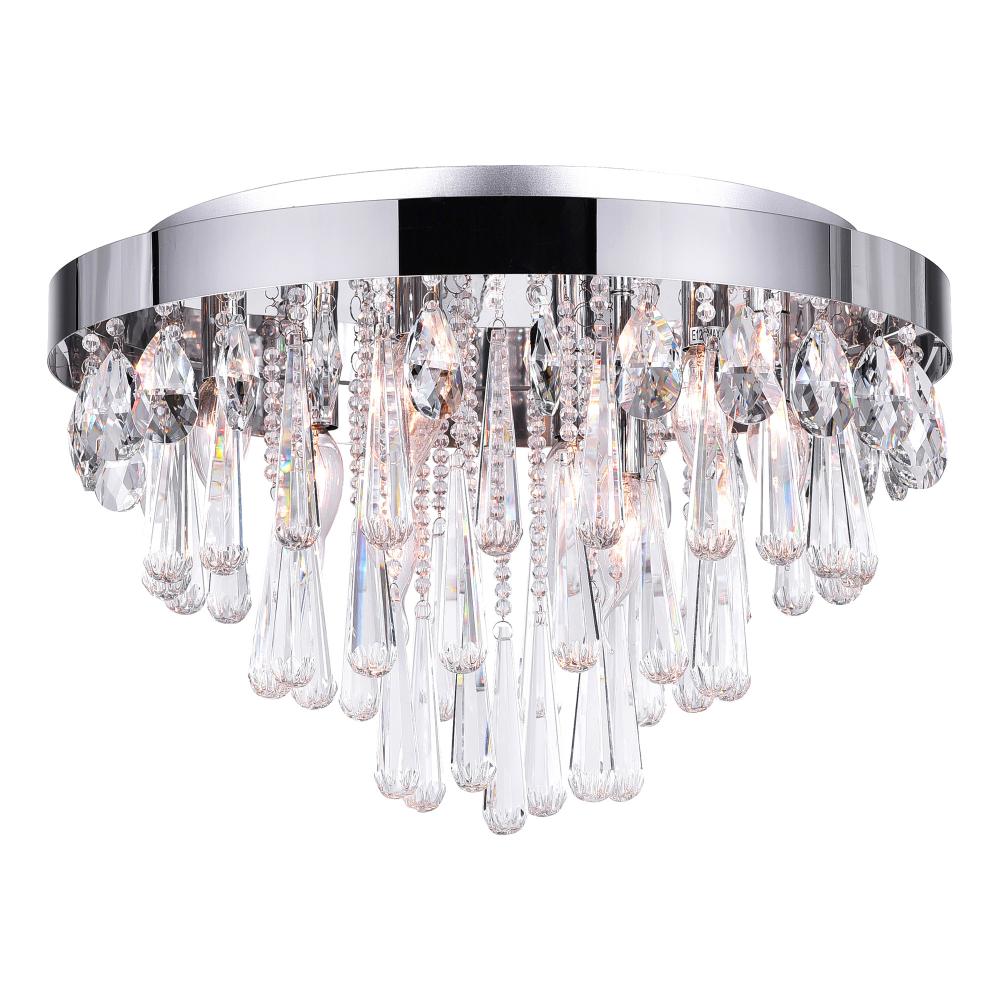 Vast 8 Light Flush Mount With Chrome Finish