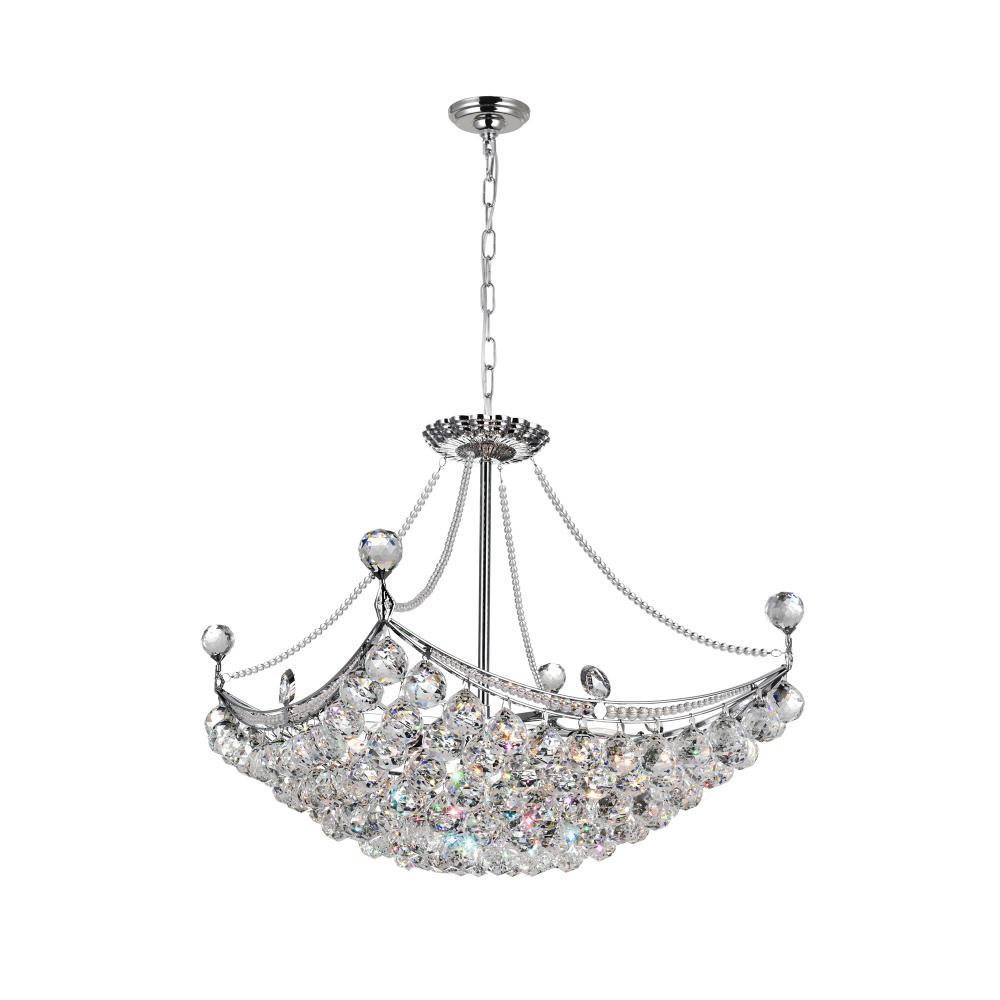 Jasmine 8 Light Down Chandelier With Chrome Finish