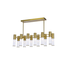 CWI Lighting 1221P32-12-625 - Pipes 12 Light Island/Pool Table Chandelier With Brass Finish