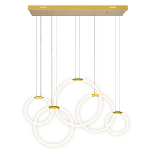 CWI Lighting 1273P44-5-602-RC - Hoops 5 Light LED Chandelier With Satin Gold Finish