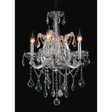 CWI Lighting 8397P18C-4(Clear) - Maria Theresa 4 Light Up Chandelier With Chrome Finish
