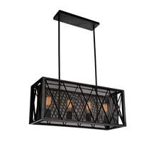CWI Lighting 9889P28-4-RC-101 - Tapedia 4 Light Up Chandelier With Black Finish
