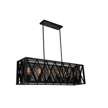 CWI Lighting 9889P41-6-RC-101 - Tapedia 6 Light Up Chandelier With Black Finish