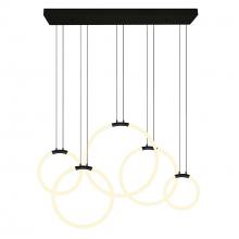 CWI Lighting 1273P44-5-101-RC - Hoops 5 Light LED Chandelier With Black Finish