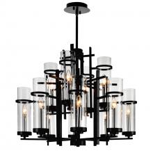 CWI Lighting 9827P30-12-101-A - Sierra 12 Light Up Chandelier With Black Finish