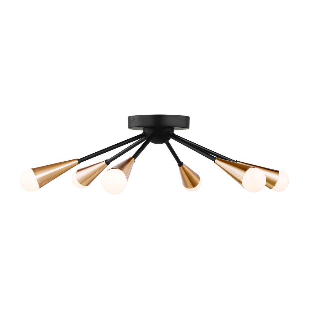 Clive Six Light Semi-Flush Mount