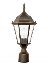 Generation Lighting 82938-71 - Bakersville traditional 1-light outdoor exterior post lantern in antique bronze finish with clear be