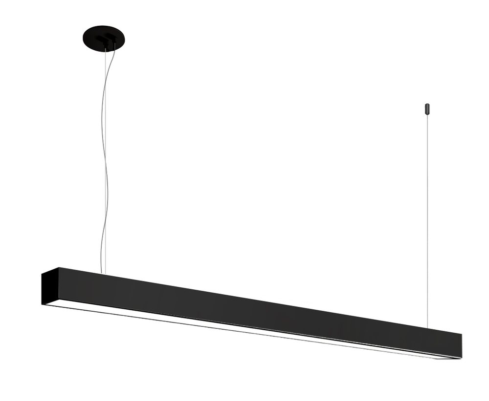 8' LED Linear Suspension Mount, 2"Wide, 3500K, Black