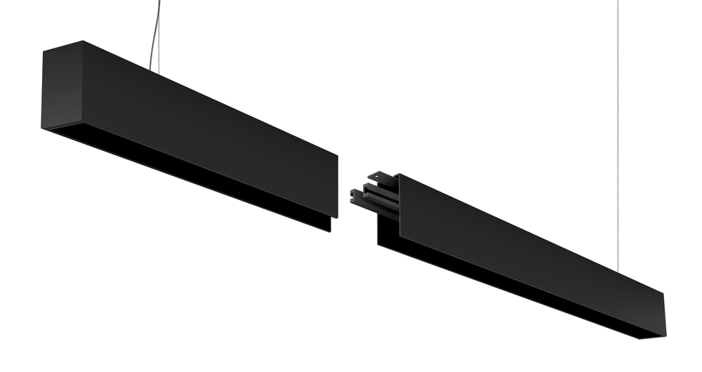 8' LED Linear Suspension Mount Extension Kit, 2" Wide, 3500K, Black