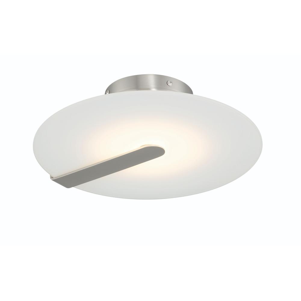 Nuvola 12.25" LED Flushmount in Nickel and White