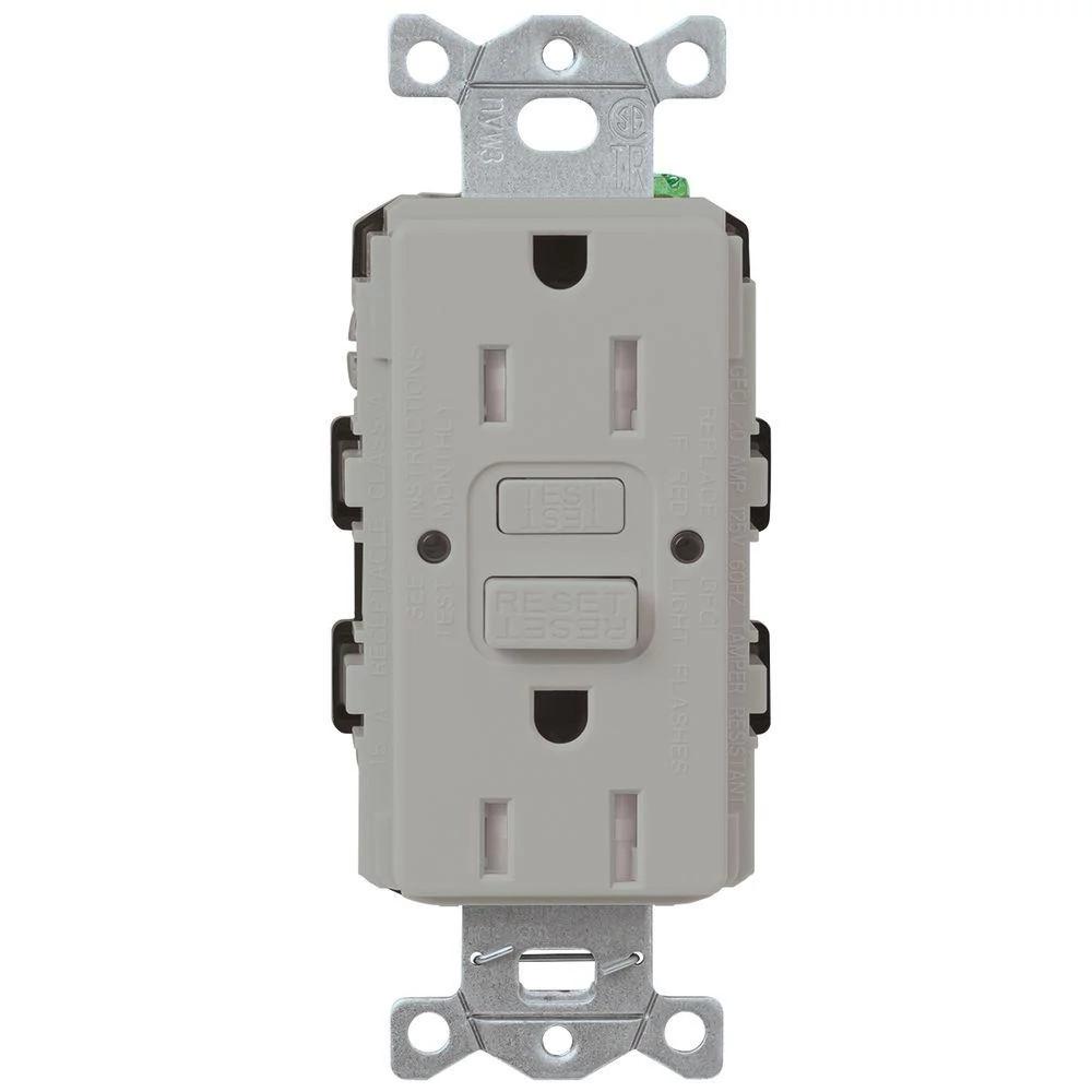 CA 15A GFCI SELF TESTING RECEPTACLE GRAY