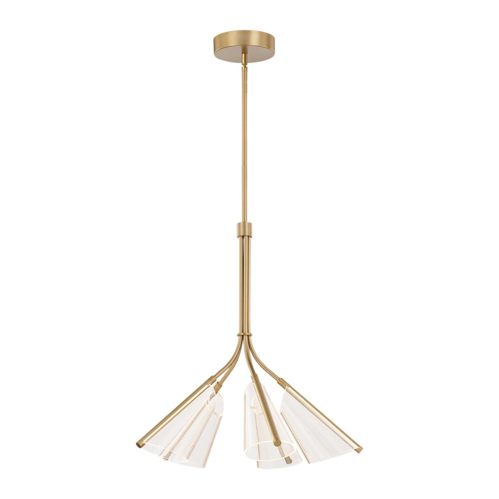 Mulberry 28-in Brushed Gold/Light Guide LED Chandeliers