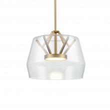 Kuzco Lighting Inc PD61412-CL/BG - Deco 12-in Clear/Brushed Gold LED Pendant