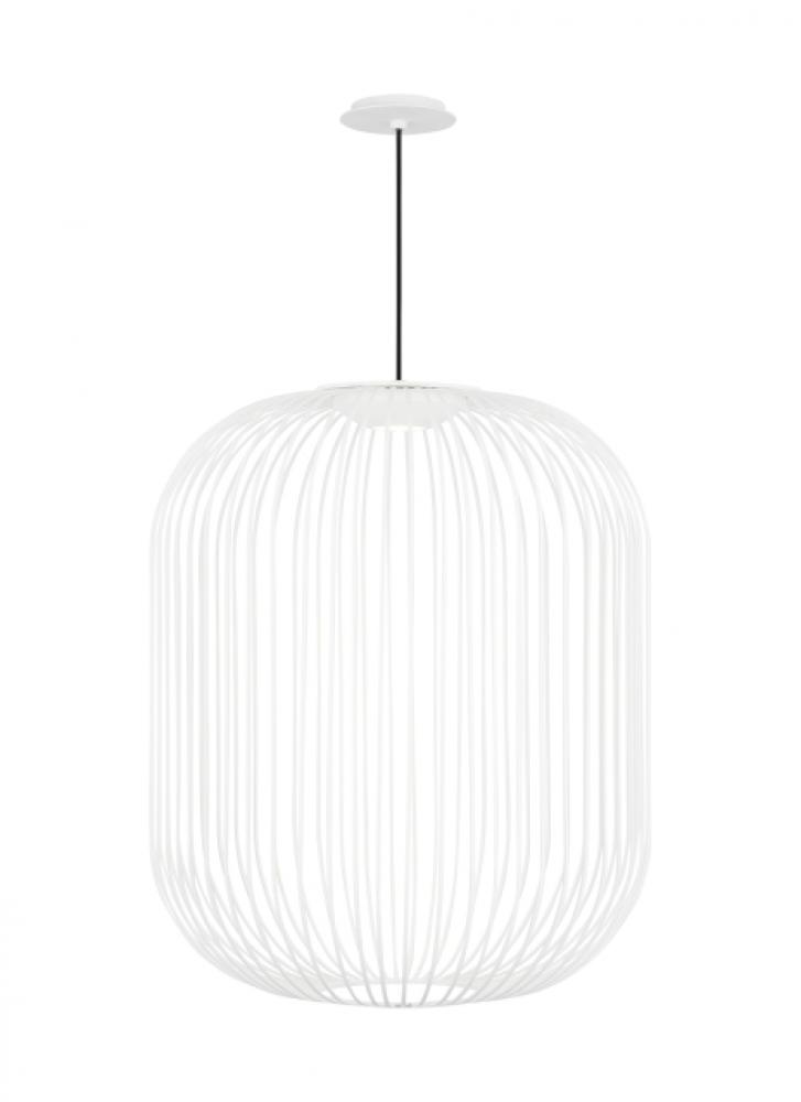 Kai dimmable LED Modern 2-Light Ceiling Pendant in a Matte White finish