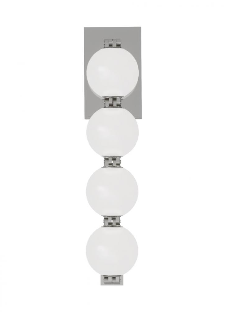 The Perle 15-inch Damp Rated 1-Light Integrated Dimmable LED Wall Sconce in Polished Nickel