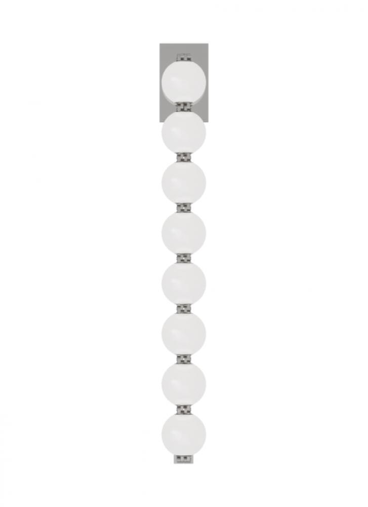 The Perle 28-inch Damp Rated 1-Light Integrated Dimmable LED Wall Sconce in Polished Nickel