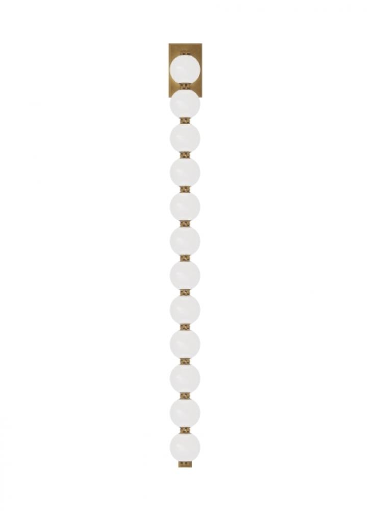 The Perle 40-inch Damp Rated 1-Light Integrated Dimmable LED Wall Sconce in Natural Brass