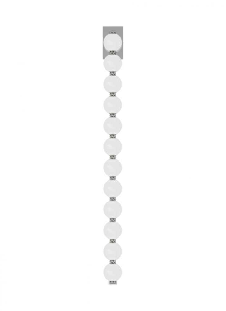 The Perle 40-inch Damp Rated 1-Light Integrated Dimmable LED Wall Sconce in Polished Nickel