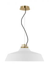 Visual Comfort & Co. Modern Collection SLPD13027WNB - The Forge X-Large Short 1-Light Damp Rated Integrated Dimmable LED Ceiling Pendant in Natural Brass
