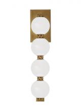 Visual Comfort & Co. Modern Collection SLWS22530NB - The Perle 15-inch Damp Rated 1-Light Integrated Dimmable LED Wall Sconce in Natural Brass