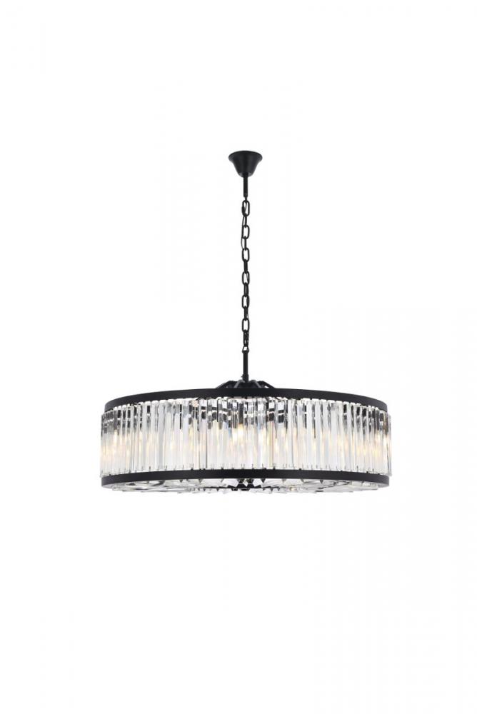 Chelsea 10 Light Matte Black Chandelier Clear Royal Cut Crystal