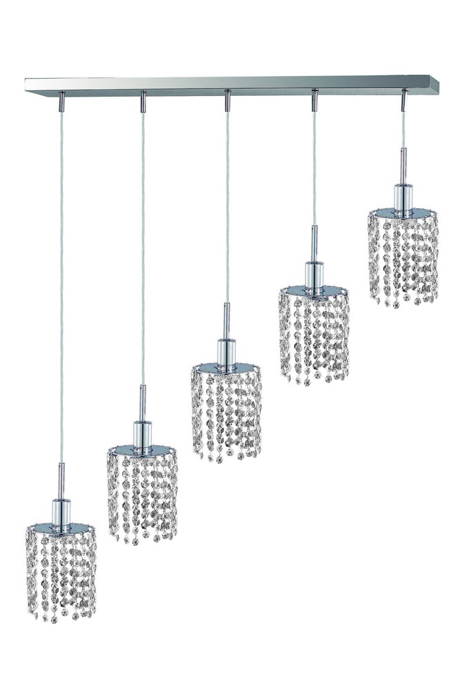 Mini 5 light Chrome Pendant