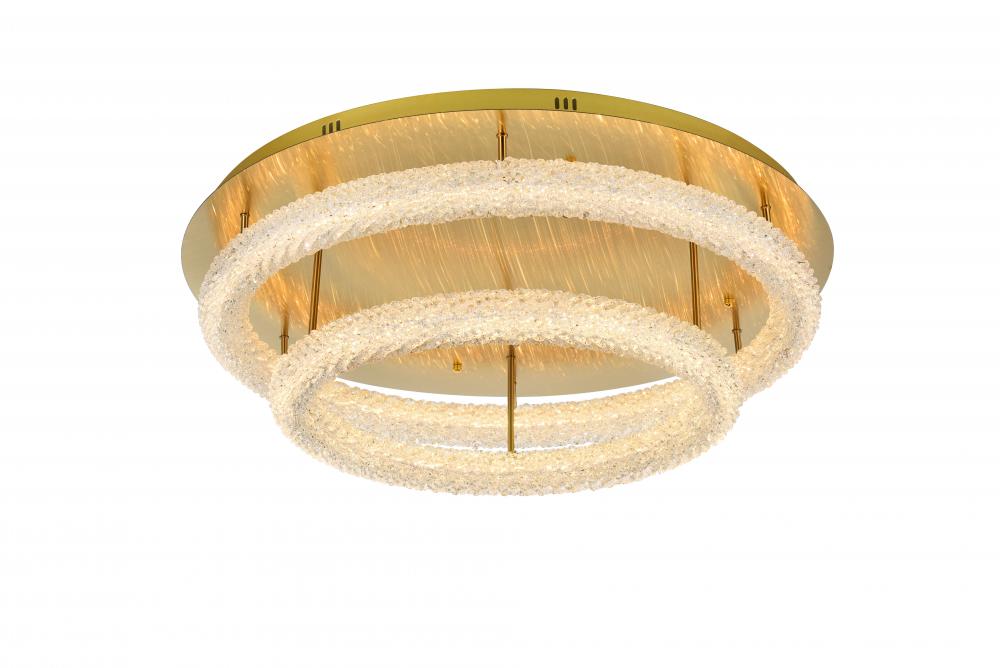 Bowen 33.5 inch LED Flush Mount in Satin Gold