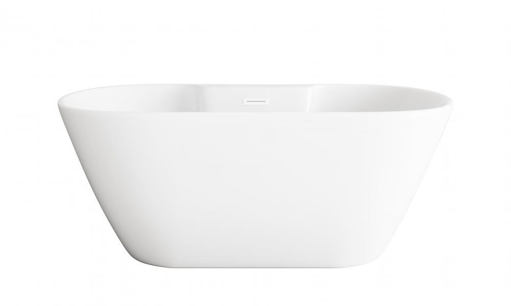 59 inch Bathtub in Glossy White with Polished White Trim