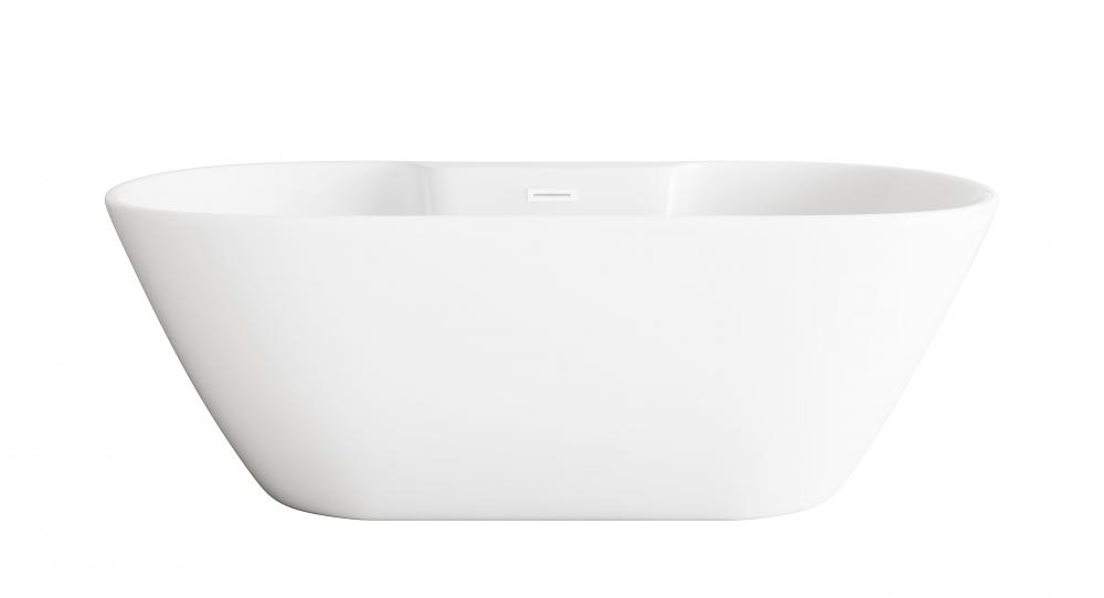 67 inch Bathtub in Glossy White with Polished White Trim